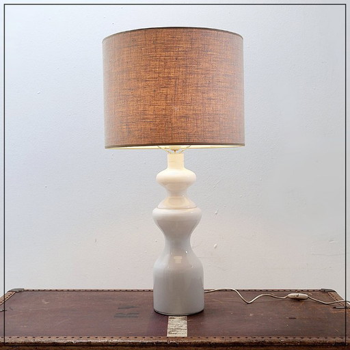 White opaline glass table lamp, 20th century