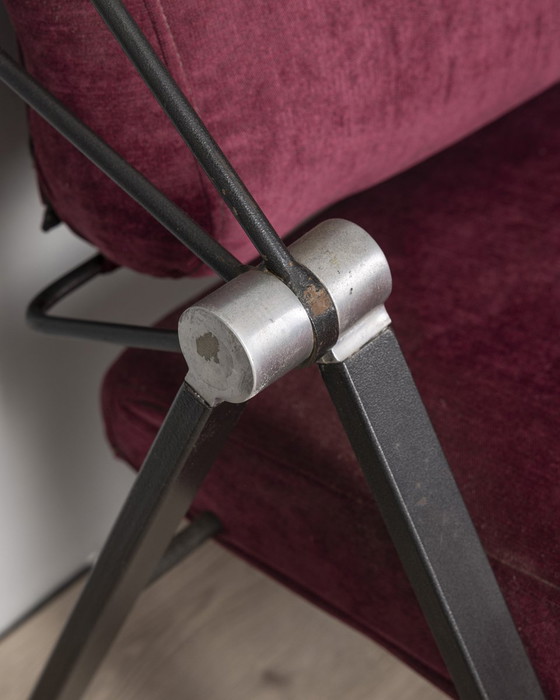 Image 1 of Divano vintage anni '70 in tessuto bordeaux Formanova design