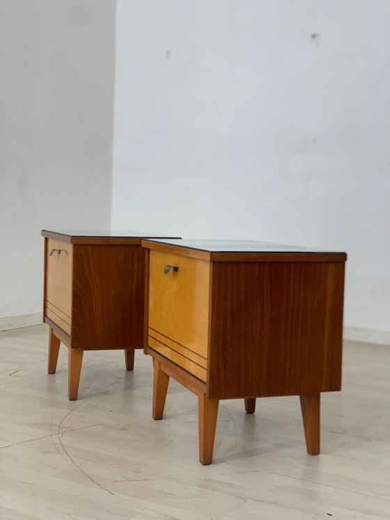 Image 1 of 2x vintage bedside cabinets bedside table side table