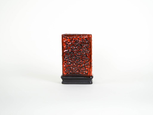 Red vase, Fat Lava, German design, 1960s, made in West Germany