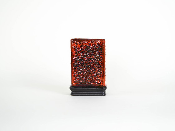 Image 1 of Red vase, Fat Lava, German design, 1960s, made in West Germany
