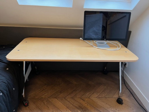 Bureau Vitra, bois clair et métal