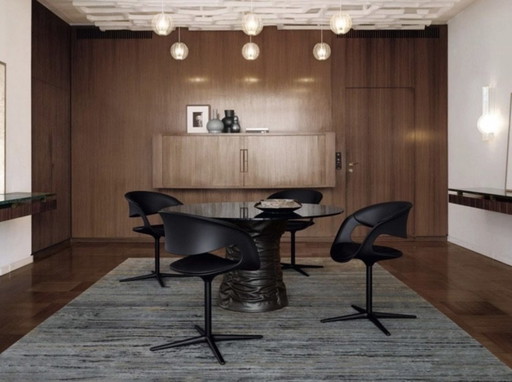 Prachtige Nieuwstaat Set Exclusieve Walter Knoll Eetkamerstoelen