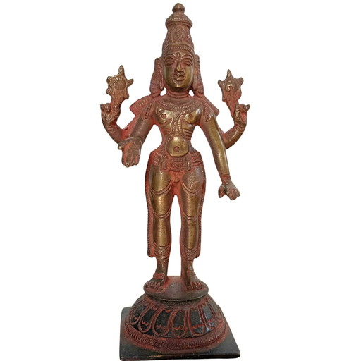 Estatua de Vishnu de bronce dorado del siglo XIX