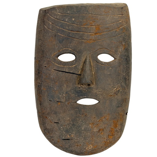 Máscara de chamán de madera nepalí antigua – Middle Hills – c. 1900–1930