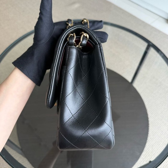 Image 1 of Chanel Classic Flap Jumbo - 30CM Quilted Lambskin Double Flap Black Gold Hardware