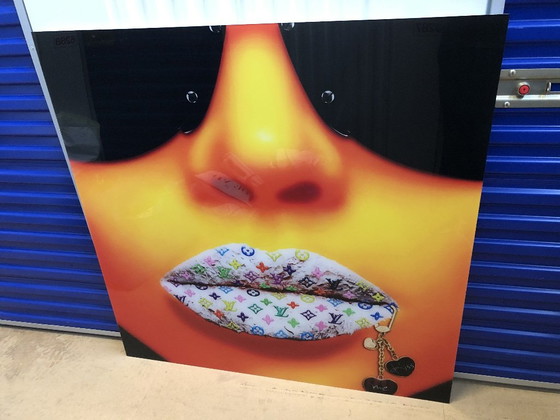 Jean Raphael X Cobra Art – Louis Vuitton Orange “Kiss Me” Artwork 120 × 120 cm – Plexiglass (photo 4 of 5)