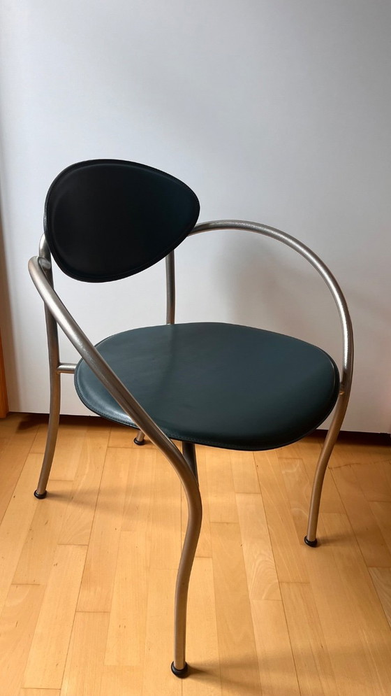 6 poltrone Effezeta “Grillo” – design postmoderno anni '80 – Sedie da pranzo, Leather (photo 3 of 5)