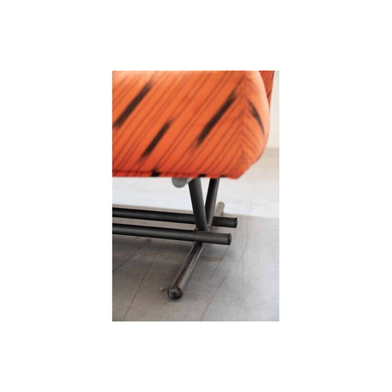 Image 1 of Pair of vintage armchairs in red and black fabric, 1970