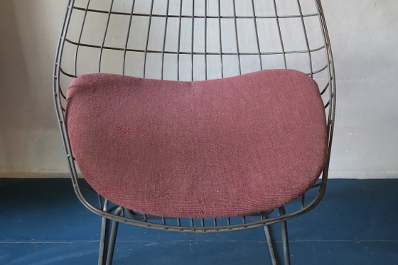 SM05 'Wire Chair' de Cees Braakman pour Pastoe, Pays-Bas, années 1950, Fauteuils d'appoint, Métal, Textile (photo 2 sur 13)