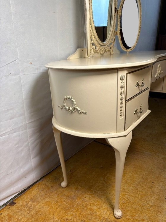 Image 1 of Romantic Vintage Shabby Chic Brocante Dressing Table Louis Style French Chic  A truly beautiful and elegant vintage dressing tab