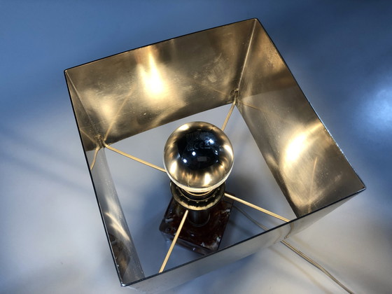 Image 1 of Table Lamp - Cube - Fractal Resin - Polished Steel - 1970