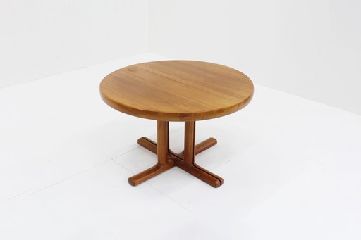 Vintage Danish Round Extendable Dining Table Teak