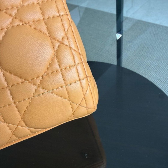 Image 1 of DIOR LADY MEDIUM - CANNAGE LAMBSKIN CARAMEL GOLD HARDWARE STRAP
