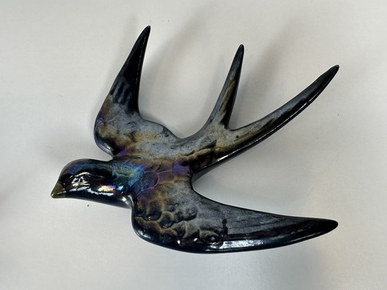 Image 1 of 5x Originele mid-century Wandzwaluwen en hun nesten (2x) - W. Germany