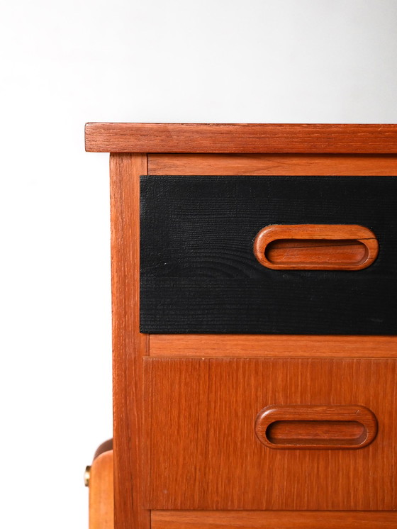 Image 1 of Scandinavian Vintage Desk with Black Drawers
