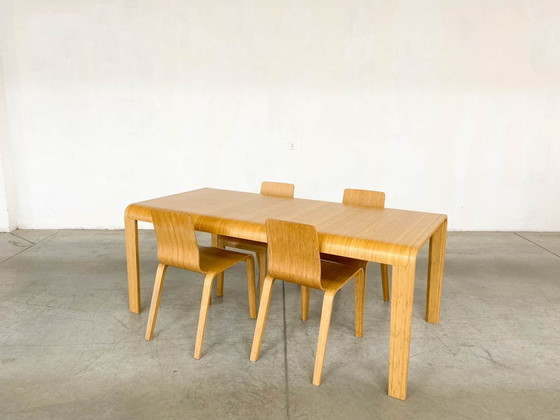 Image 1 of Bamboo Dining Set Table and Chairs by Henrik Tjaerby for Artek Studio, Set of 5