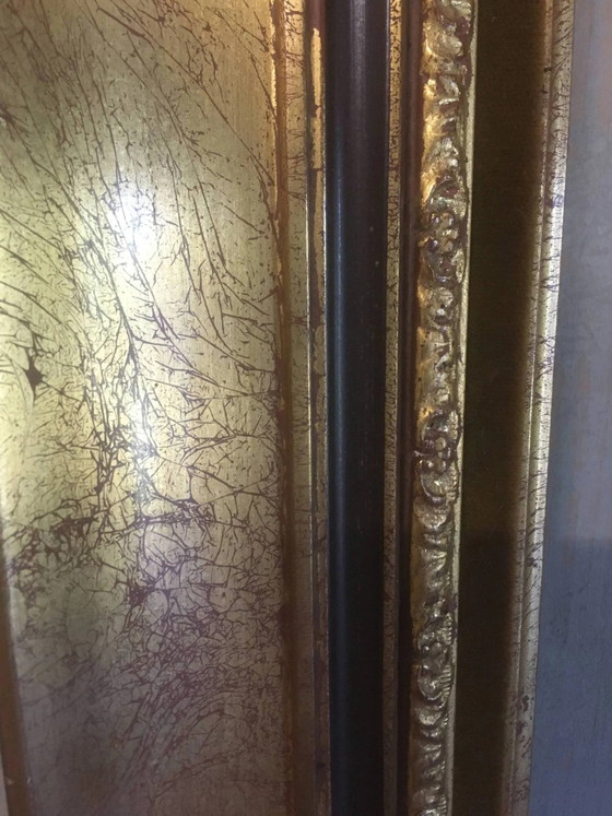 Cornice dorata in legno e stucco 110x78 – Decorazioni murali, Velluto (photo 6 of 11)