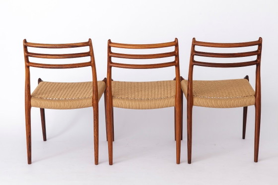 4 van de 6 Niels Otto Moller Model 78 stoelen | Palissanderhout | Jaren 60 | Opnieuw bekleed | Wereldwijde (photo 8 of 9)