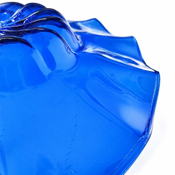 Image 1 of Centre de table vintage de Murano – Verre bleu cobalt soufflé à la bouche, années 1950