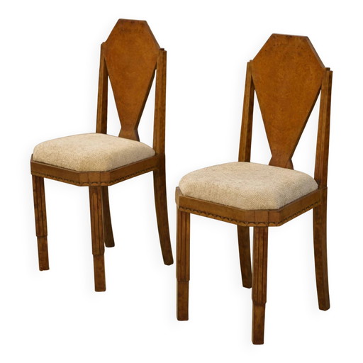 Paar Art Deco stoelen toegeschreven aan Baptistin Spade jaren 30