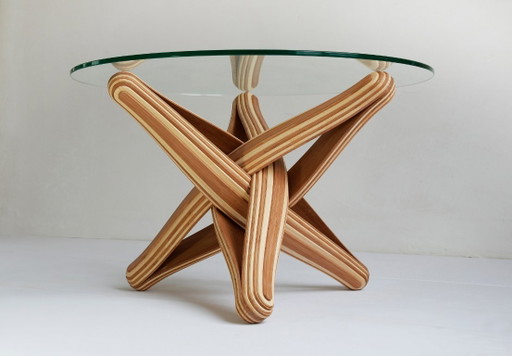 Table basse en bambou « Lock », couleur caramel/naturel