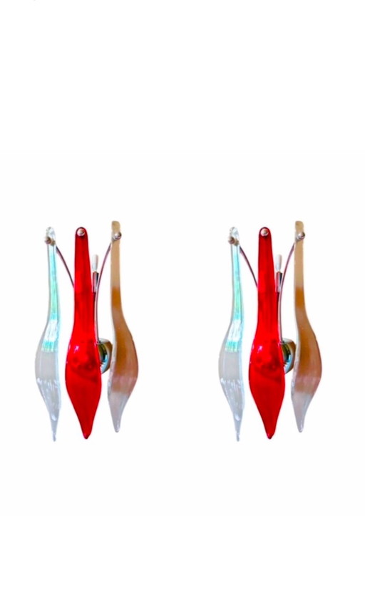 Murano glass wall lights Pair , Italy 2000