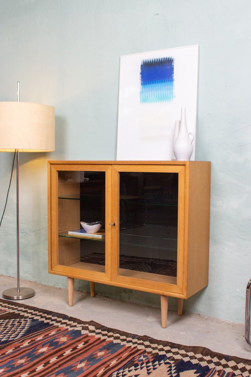 Vintage display cabinet, chest of drawers, sideboard, oak, Danish Mid Century