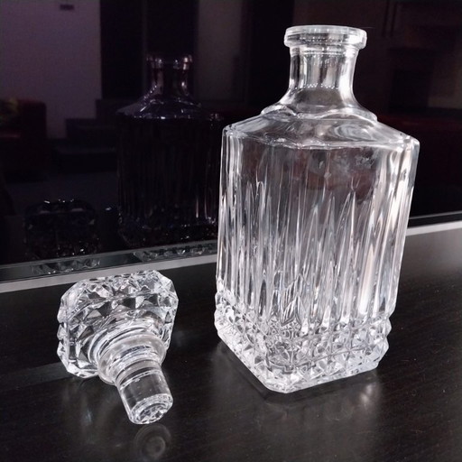 Collectible Vintage Italian Crystal Bottle with Cut