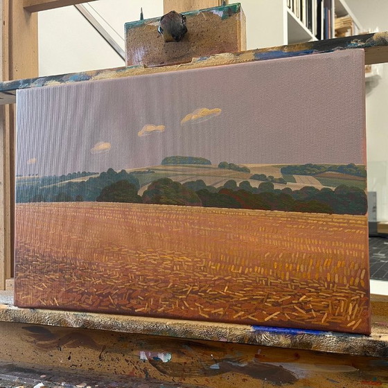 Image 1 of Dipinto unico, Quattro Nuvole, pezzo unico dipinto a mano, 45 x 30 cm, pittura acrilica su tela