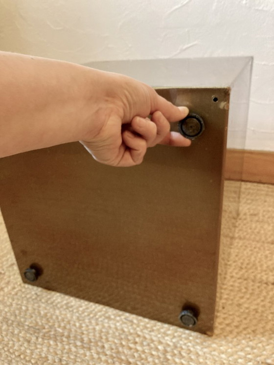 Image 1 of Electro-galvanized metal seat, brass effect. Pharrell Williams / Louis Vuitton fashion show, 2024