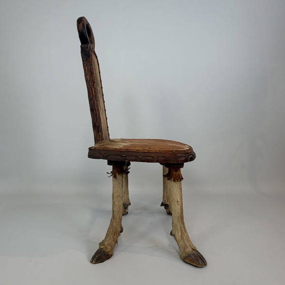 Coppia di sedie rustiche stile folk – Poltrone relax, Pelle, Legno (photo 32 of 34)