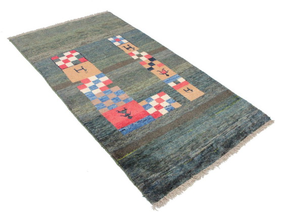 Image 1 of Original Perserteppich Gabbeh Ghashghai Orientteppich 196 cm x 110 cm Alt Natur