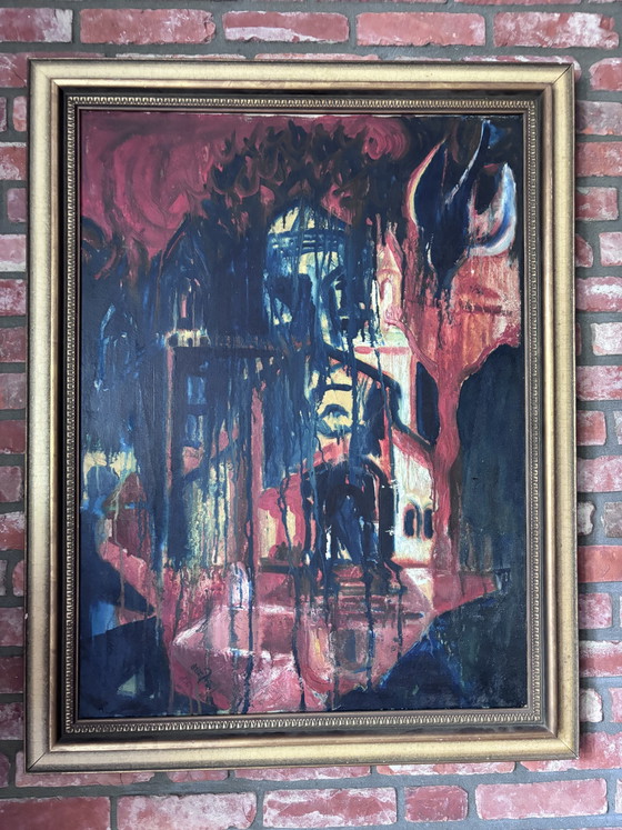 Powerful Expressionist Oil Painting Volker Jenny (Düsseldorf, 1967) 60x80 cm – Paintings & Drawings, Canvas (photo 8 of 14)