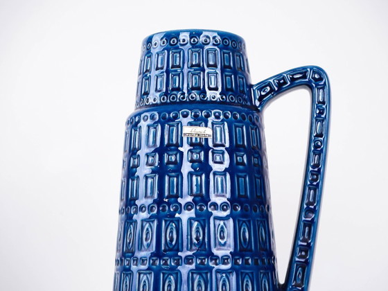 Image 1 of Blaue Keramikvase, deutsches Design, 1960er Jahre, hergestellt von Scheurich