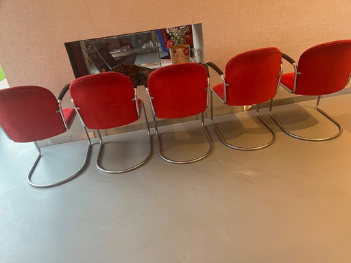 5 sedie da pranzo vintage Gispen 413