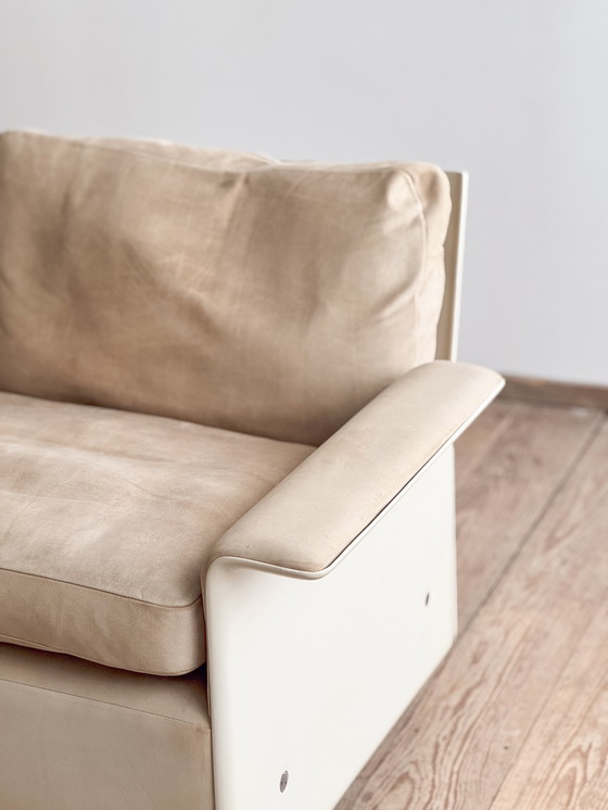 Image 1 of Mid-Century Modernes Lounge-Sofa aus Glasfaser und Wildleder von Dieter Rams für Vitsoe, Deutschland, 1960er Jahre