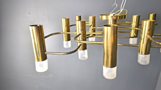 Image 1 of Lustre Sciolari du milieu du siècle avec 13 points lumineux