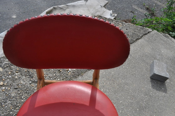 Silla retro de polipiel roja de Hungría. – Sillones reclinables, Metal, Cromo (photo 5 of 6)