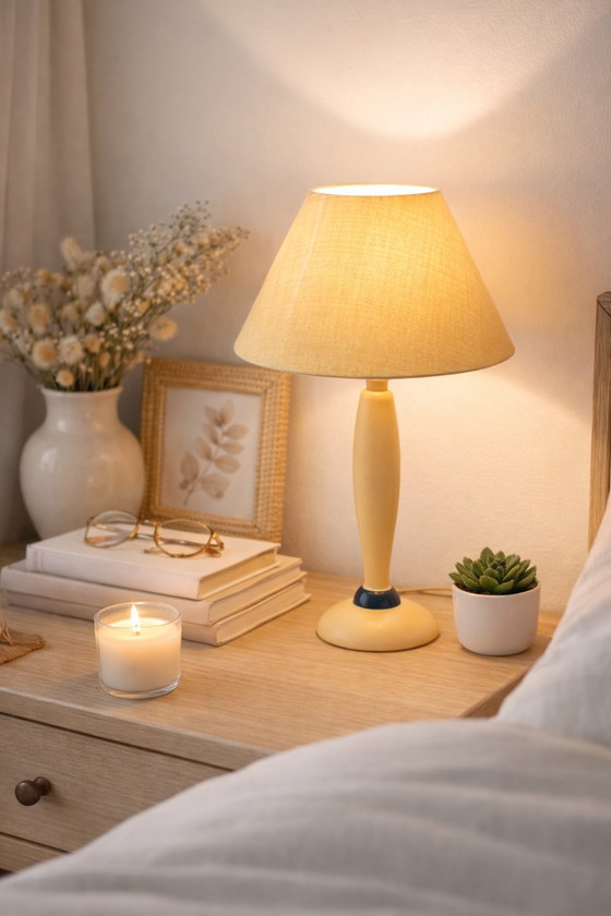 Image 1 of Real wood table lamp with shade