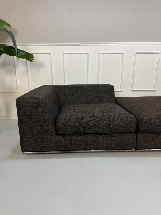 Image 1 of Divano di design Minotti Hamilton, marrone grigio + pouf