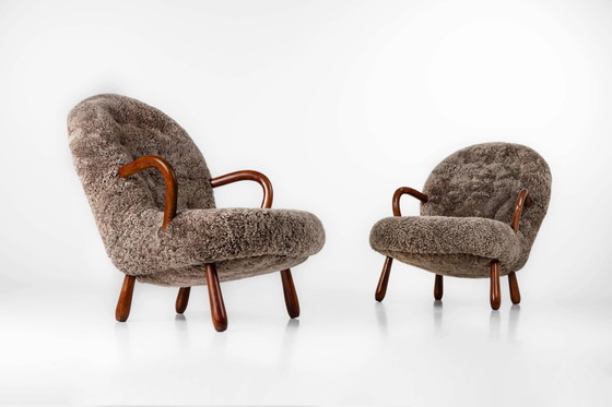 Zeldzaam paar Clam stoelen van Arnold Madsen voor Madsen & Schubell, Denemarken 1944 – Fauteuils (photo 5 of 11)
