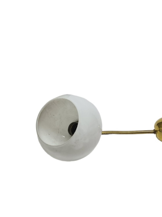 Art Deco wandlamp, Polen, jaren 1950 – Wandlampen, Glass, Brass (photo 7 of 7)