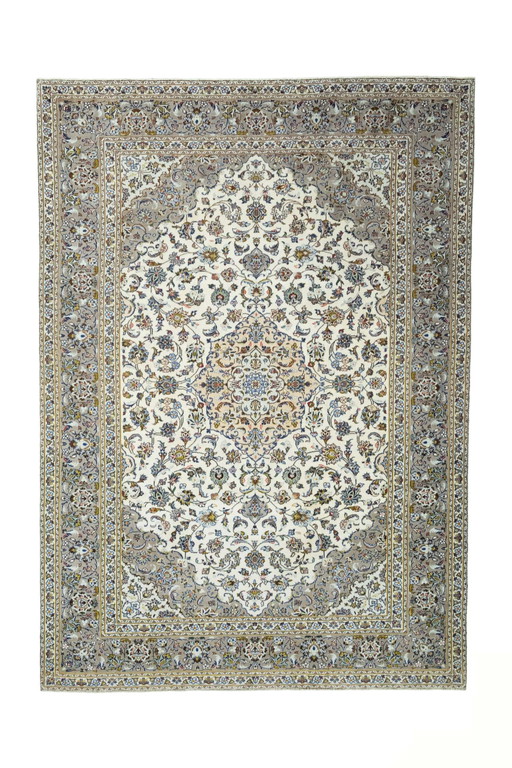 Kashan Kurk - Perzisch tapijt 341 x 242 cm - Beige