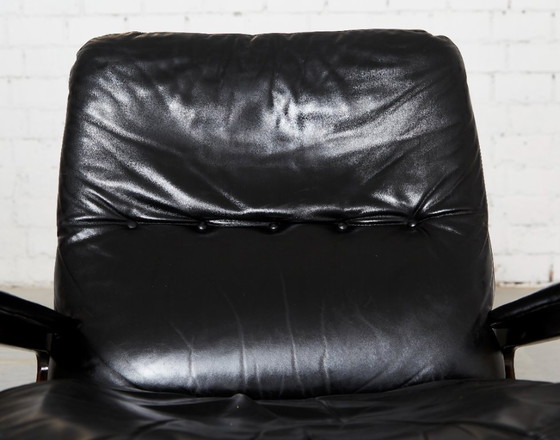 Image 1 of Vintage loungestoel en voetenbank van André Vandenbeuck voor Strässle