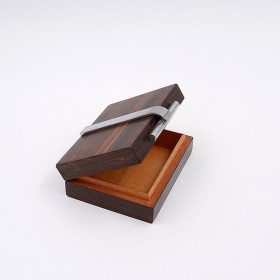 Image 1 of Boîte Art Déco en bois et métal attribuée à la Maison DESNY - années 1930