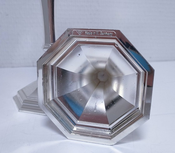 Image 1 of paar kerzenhalter bmf versilbertes metall geprägt