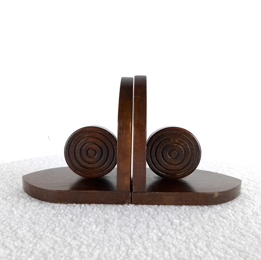 Set houten art deco boekensteunen jaren 30/40