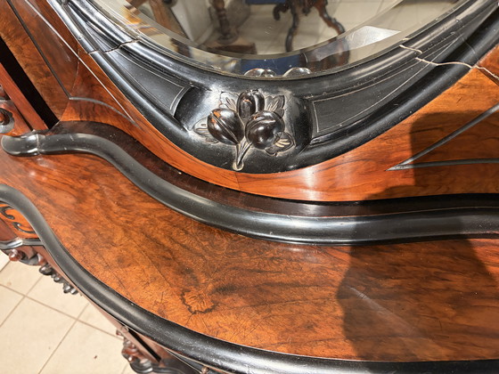 Image 1 of Willem III Mahagoni-Bonheur mit abgeschrägtem Spiegel