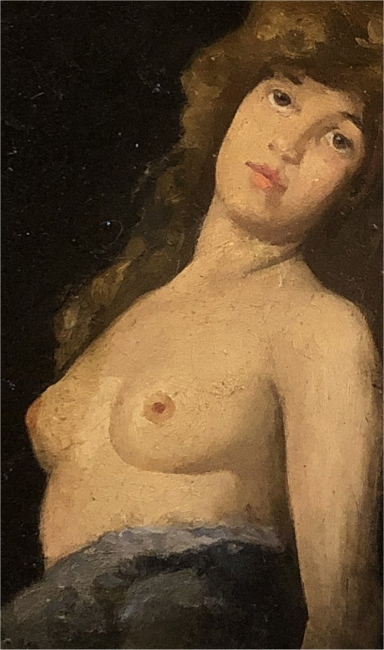 Image 1 of Early 20th Century French School Female Nude – Oil on Wood Panel, Framed